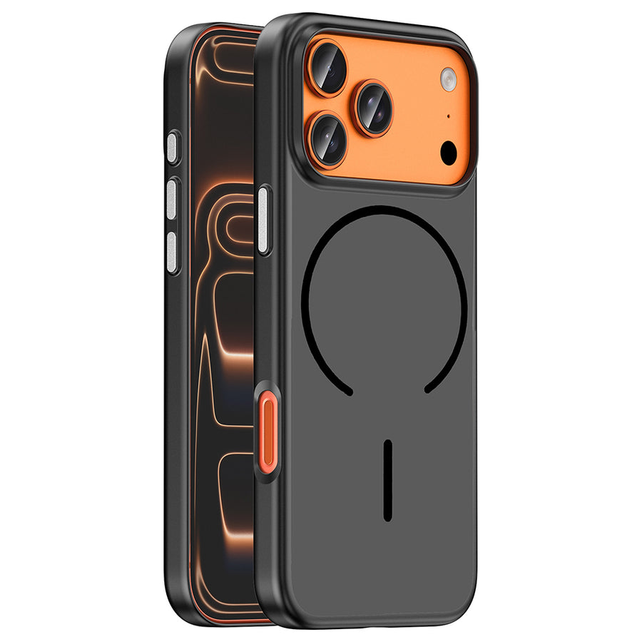 iPhone 17 Pro Max Kılıf M-Safe Şarj Özellikli Zore Lora PC Kılıf - Siyah