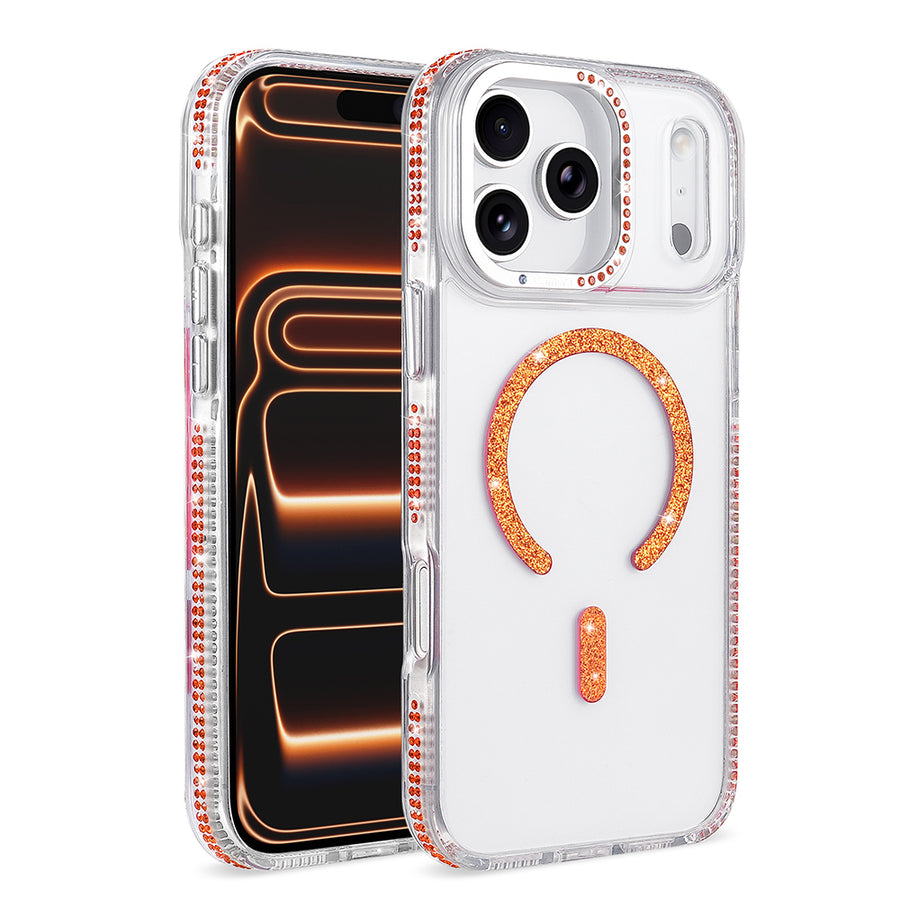 iPhone 17 Pro Max Kılıf M-safe Şarj Özellikli Zore Tera Silikon Kılıf - Turuncu