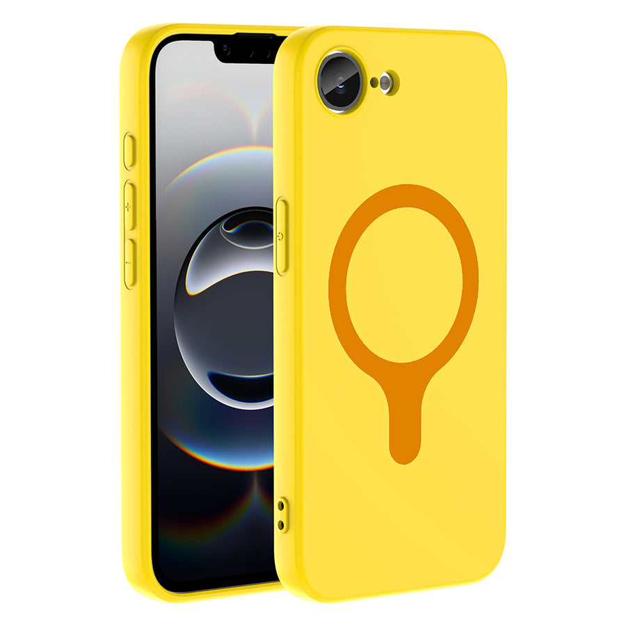 iPhone 17E Kılıf M-Safe Şarj Özellikli Zore Aris Silikon Kılıf - Sarı