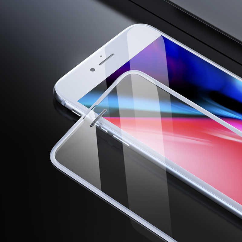 iPhone 8 Plus Zore Anti-Dust Glass Temperli Ekran Koruyucu - Beyaz