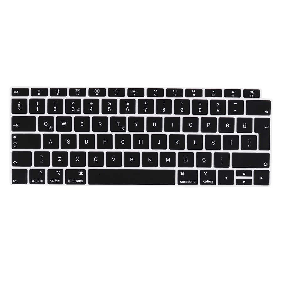 Macbook 13.3' Air A1932 Zore Klavye Koruyucu Silikon Ped - Siyah