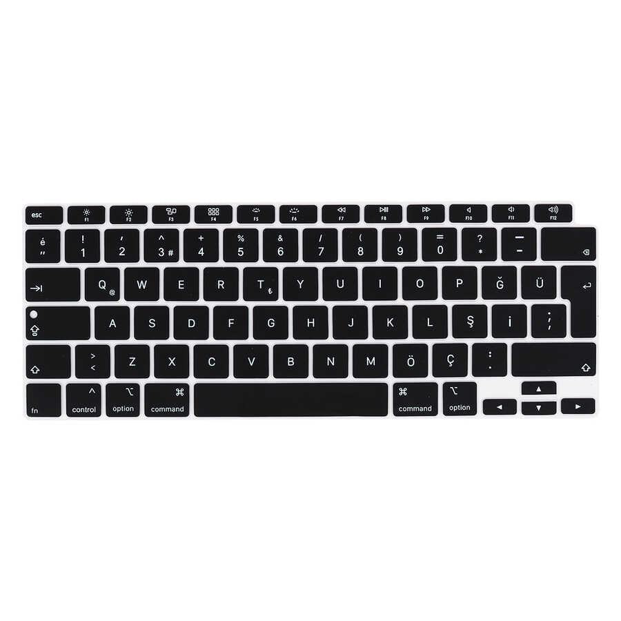 Macbook 13.3' Air M1 Zore Klavye Koruyucu Silikon Ped - Siyah