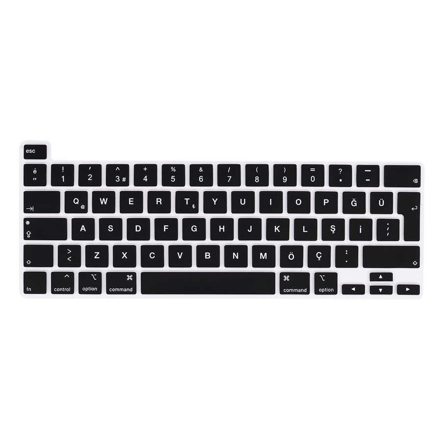 Macbook 13.3' Pro 2022 M2 Zore Klavye Koruyucu Silikon Ped - Siyah
