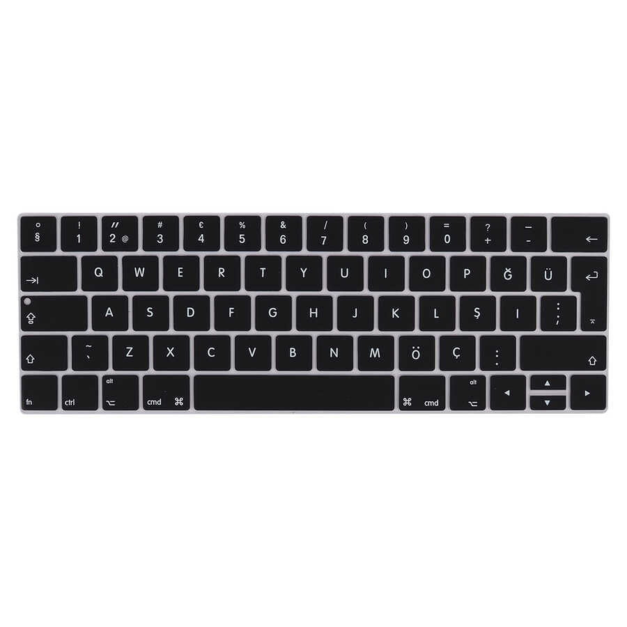 Macbook 15' Pro 2017 A1707 Zore Klavye Koruyucu Silikon Ped - Siyah