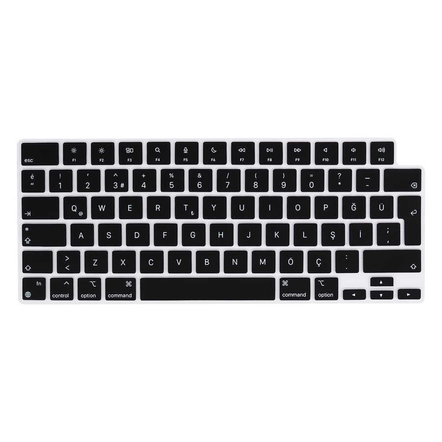 Macbook Pro 16.2 2023 A2780 Zore Klavye Koruyucu Silikon Ped - Siyah