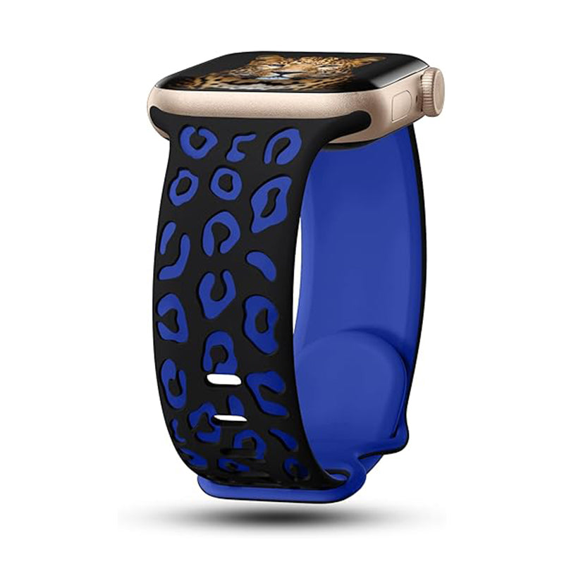 Watch 10 42mm Zore KRD-140 Silikon Kordon Strap Kayış - Siyah-Mavi