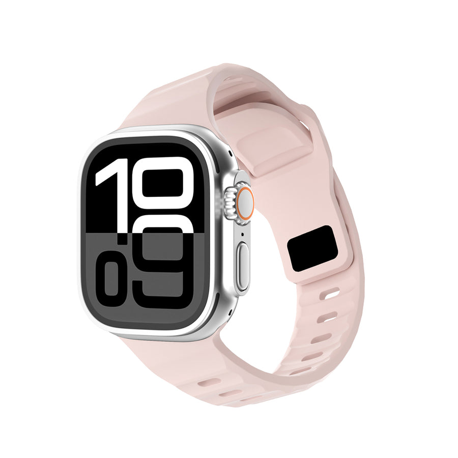 Watch 10 42mm Zore KRD-160 Silikon Kordon Strap Kayış - Açık Pembe