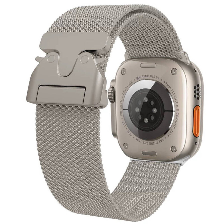 Watch 10 42mm Zore KRD-25 Metal Hasır Kordon - Gri