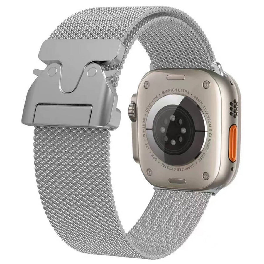 Watch 10 42mm Zore KRD-25 Metal Hasır Kordon - Gümüş