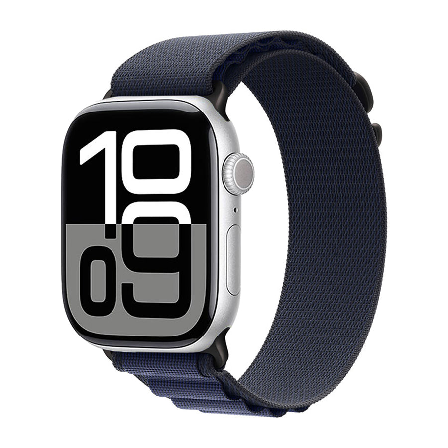 Watch 10 42mm Zore KRD-74 Hasır Kordon - Siyah-Mavi