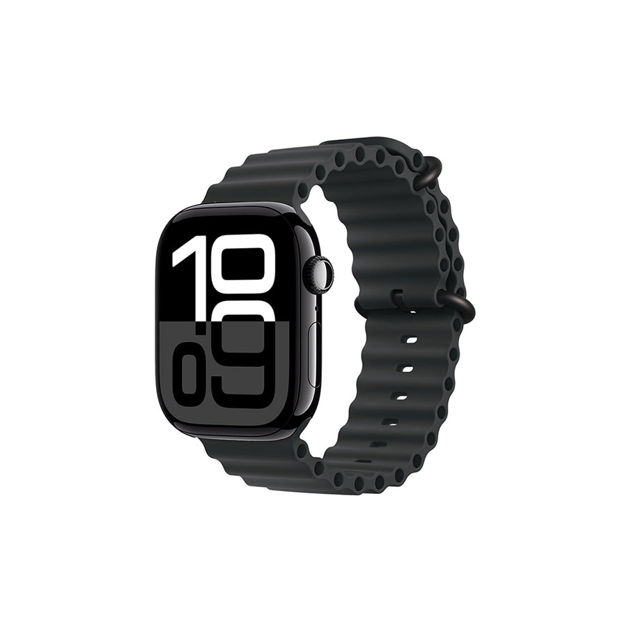 Watch 10 42mm Zore KRD-75 Silikon Kordon - Mat Siyah