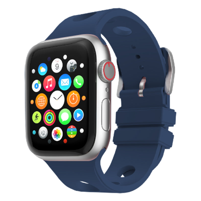Watch 10 46mm Delikli Tasarım Zore KRD-147 Silikon Kordon - Midnight Blue