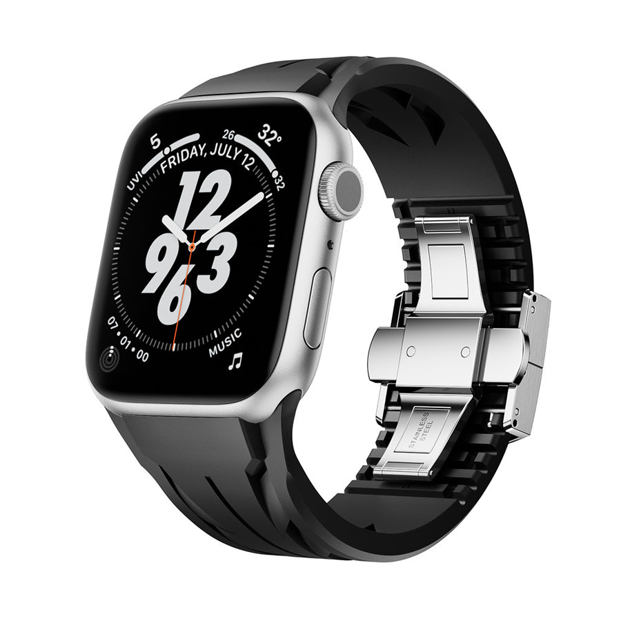 Watch 10 46mm KRD-127 Metal Tokalı Silikon Kordon - Siyah