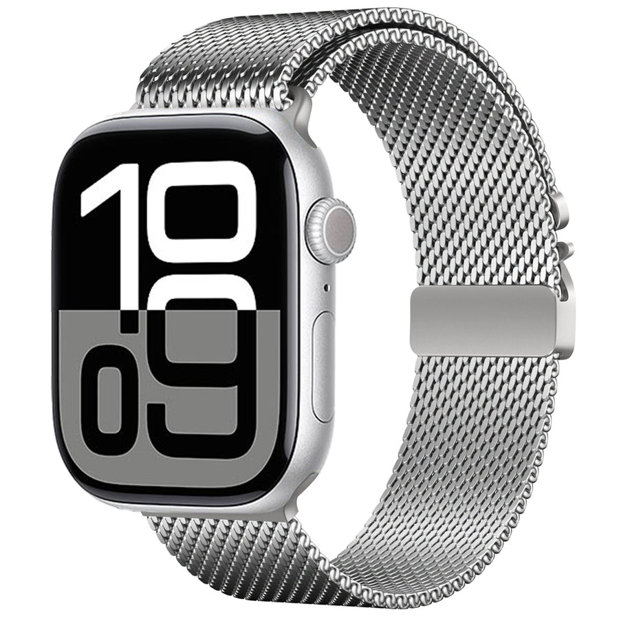 Watch 10 46mm Zore KRD-121 Metal Hasır Kordon - Gümüş