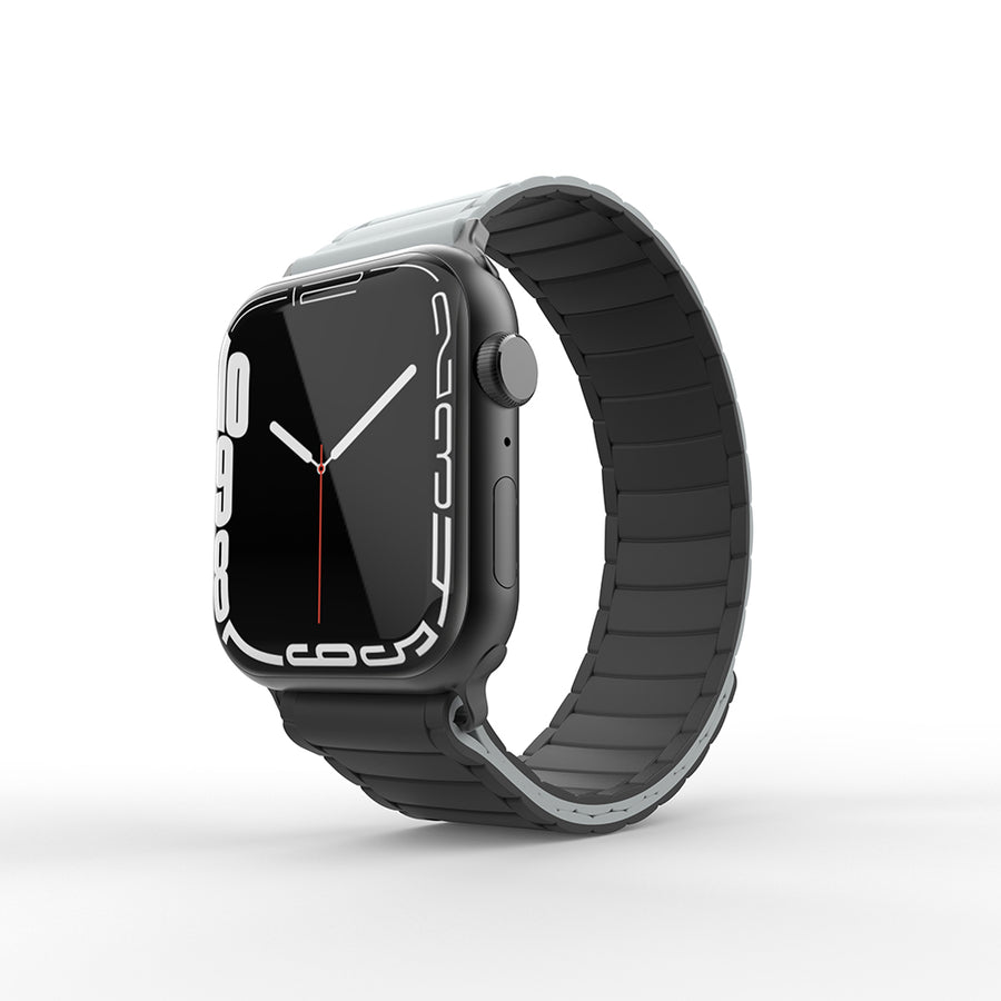 Watch 10 46mm Zore KRD-122 Silikon Kordon Strap Kayış - Siyah-Gri