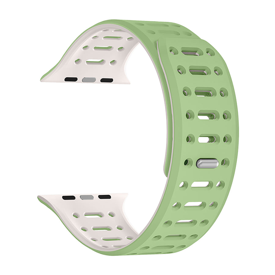 Watch 10 46mm Zore KRD-124 Silikon Kordon Strap Kayış - Açık Yeşil-Starlight