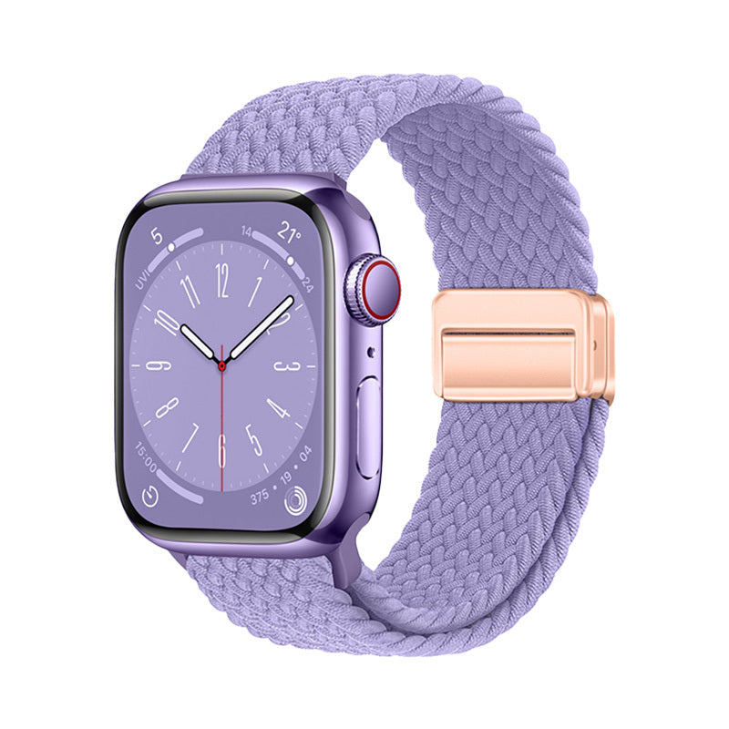 Watch 10 46mm Zore KRD-134 Örgü Tasarımlı Hasır Kordon Strap Kayış - Lila