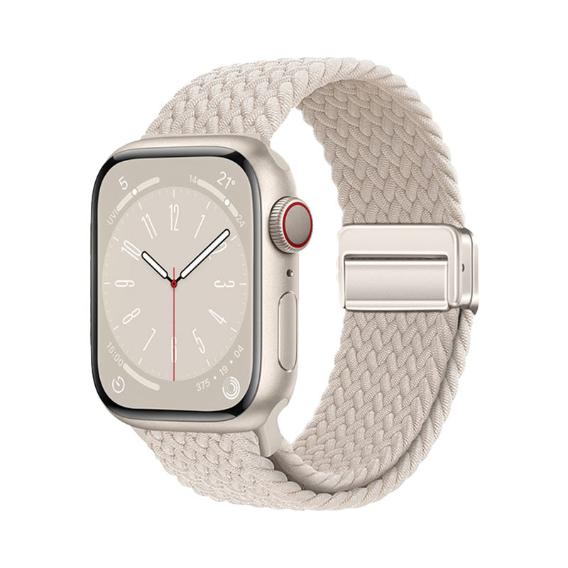 Watch 10 46mm Zore KRD-134 Örgü Tasarımlı Hasır Kordon Strap Kayış - Starlight