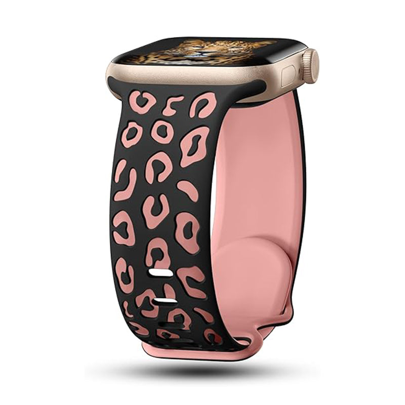Watch 10 46mm Zore KRD-140 Silikon Kordon Strap Kayış - Siyah-Pembe