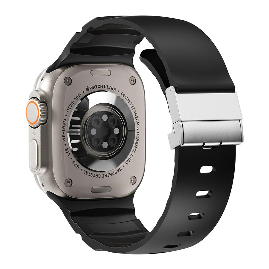 Watch 10 46mm Zore KRD-145 Metal Tokalı Silikon Kordon - Siyah