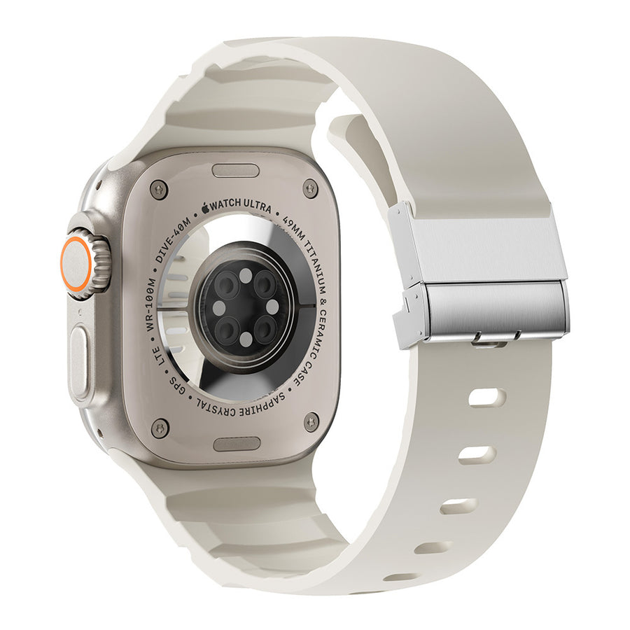 Watch 10 46mm Zore KRD-145 Metal Tokalı Silikon Kordon - Starlight