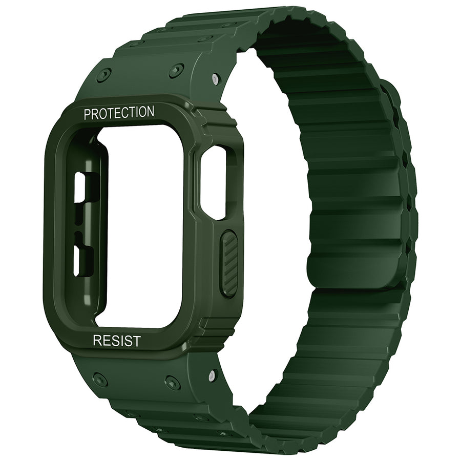 Watch 38mm Zore KRD-142 Airbag Tasarımlı Kasa Koruyuculu Silikon Kordon - Yeşil
