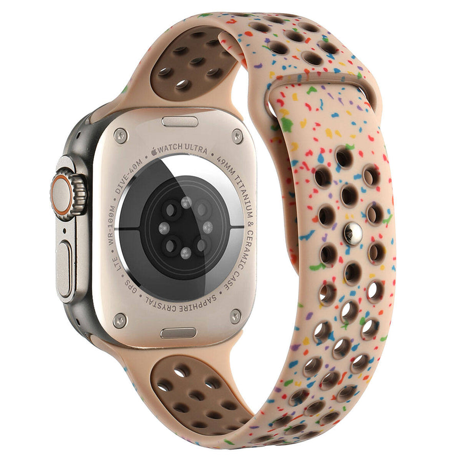 Watch 7 41mm Kordon Yeni Seri 2023 KRD-02 Silikon Strap Kayış - Krem