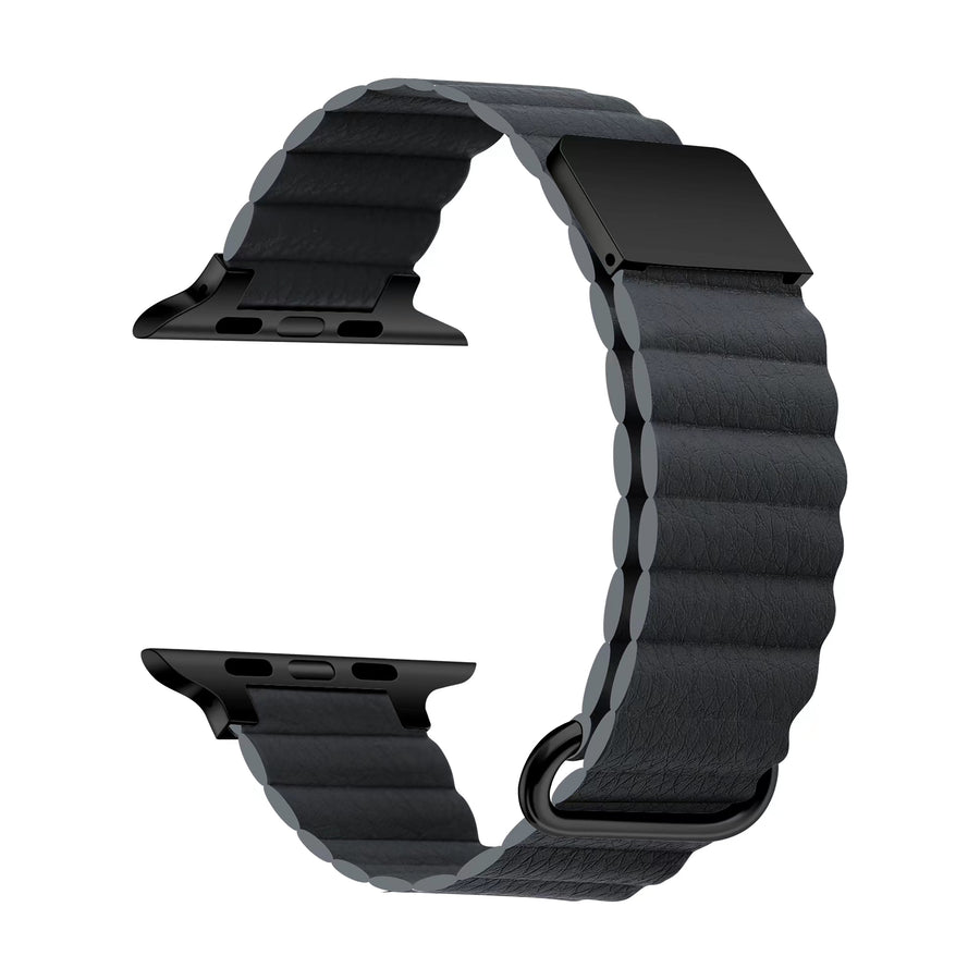  Watch 7 41mm KRD-78 PU Deri Kordon Strap Kayış - Koyu Gri