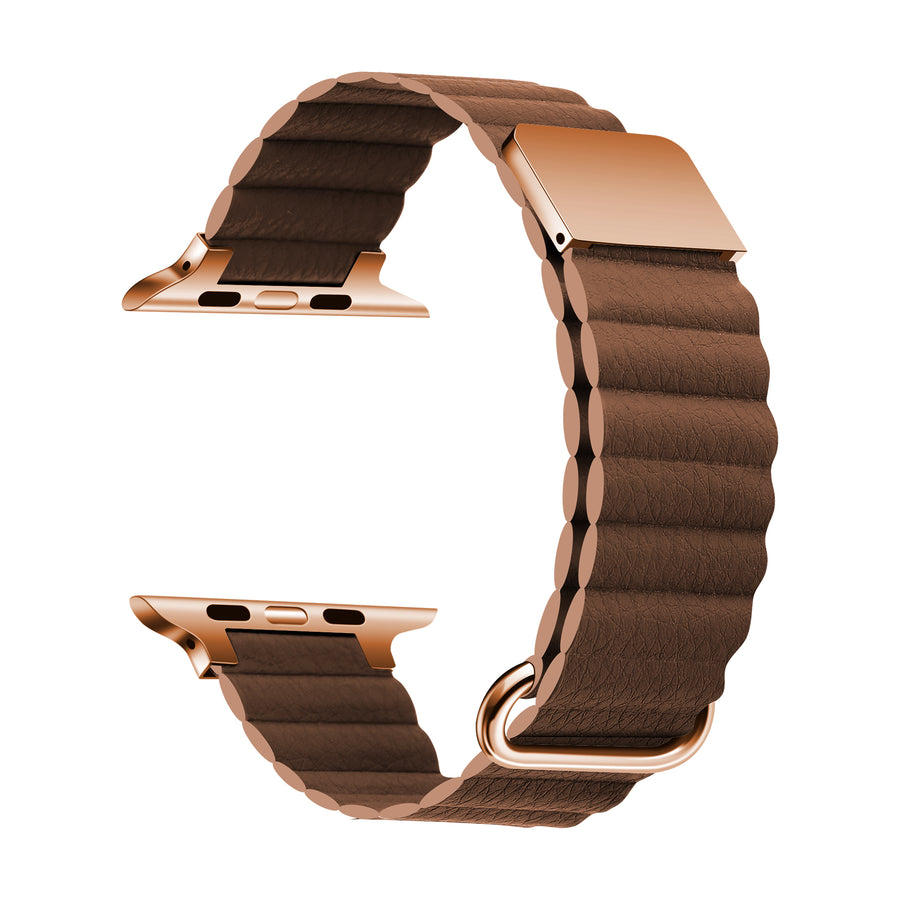  Watch 7 41mm KRD-78 PU Deri Kordon Strap Kayış - Kahverengi