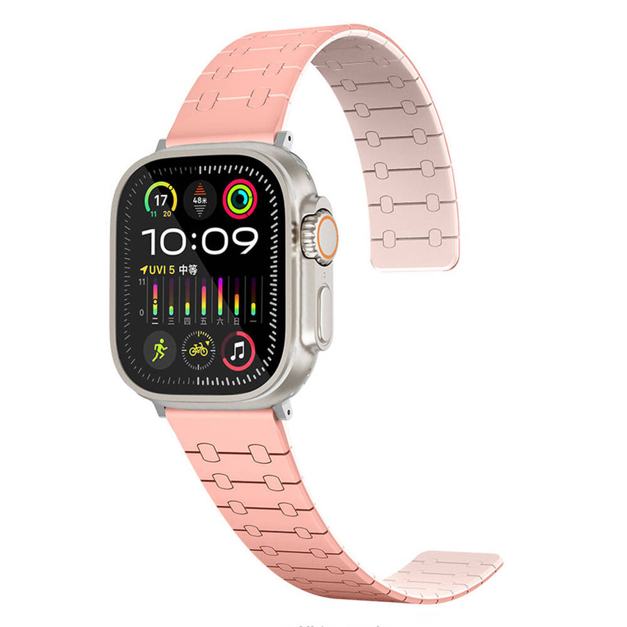Watch 7 41mm Zore KRD-111 Çizgili Desenli Silikon Kordon - Pembe