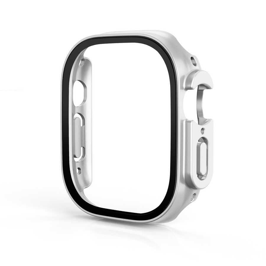 Watch Ultra 49mm Kasa ve Ekran Koruyucu Zore Watch Gard 19 - Gümüş