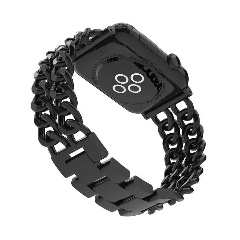  Watch Ultra 49mm Kordon Cowboy Metal Strap Kayış - Siyah