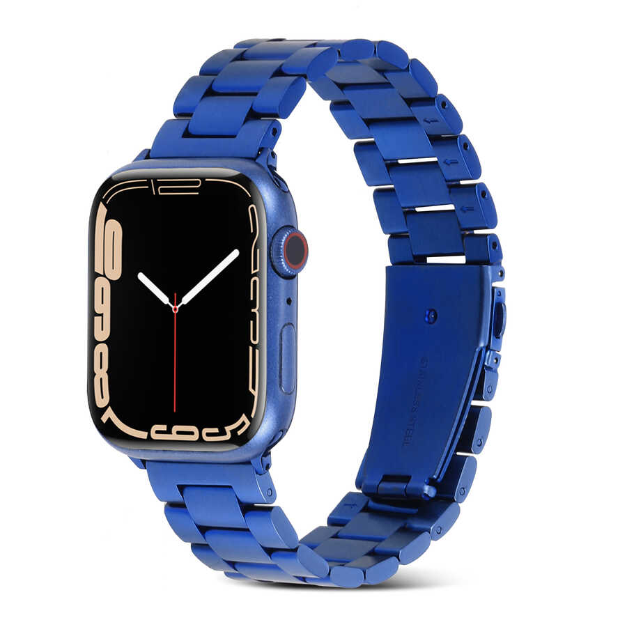 Watch Ultra 49mm Kordon KRD-04 Metal Strap Kayış - Mavi