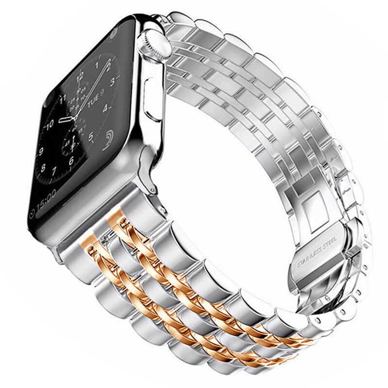 Watch Ultra 49mm Kordon KRD-14 Metal Strap Kayış - Rose Gold