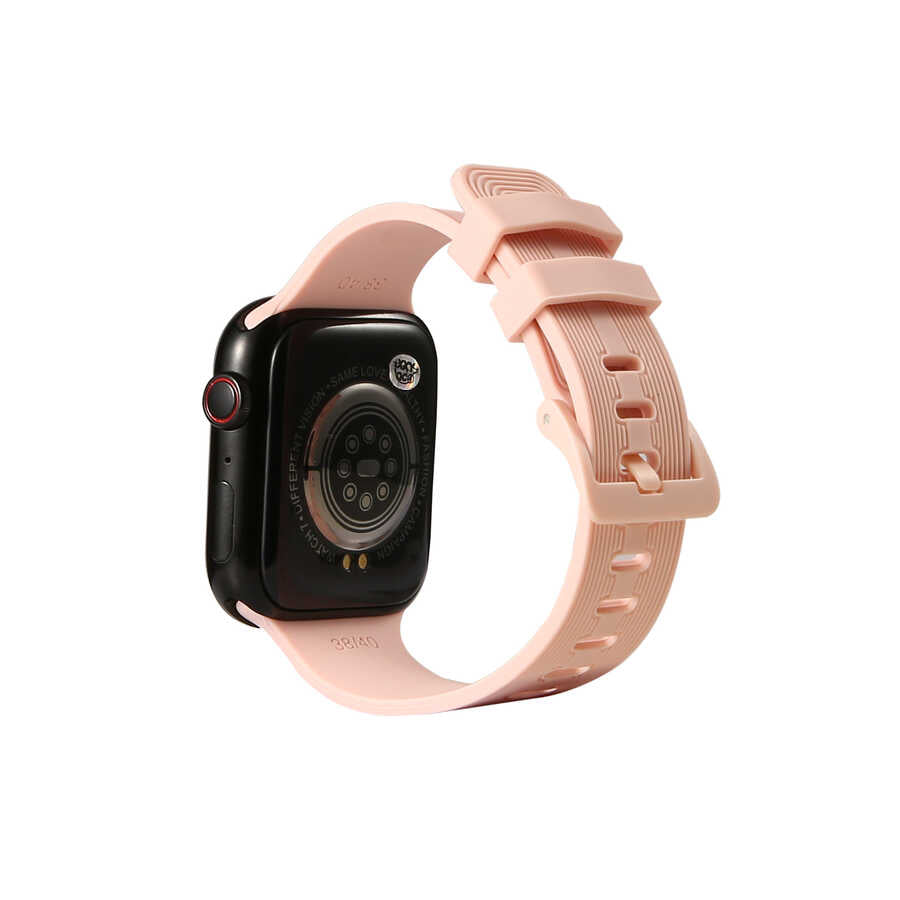 Watch Ultra 49mm Kordon KRD-23 Silikon Strap Kayış - Pembe
