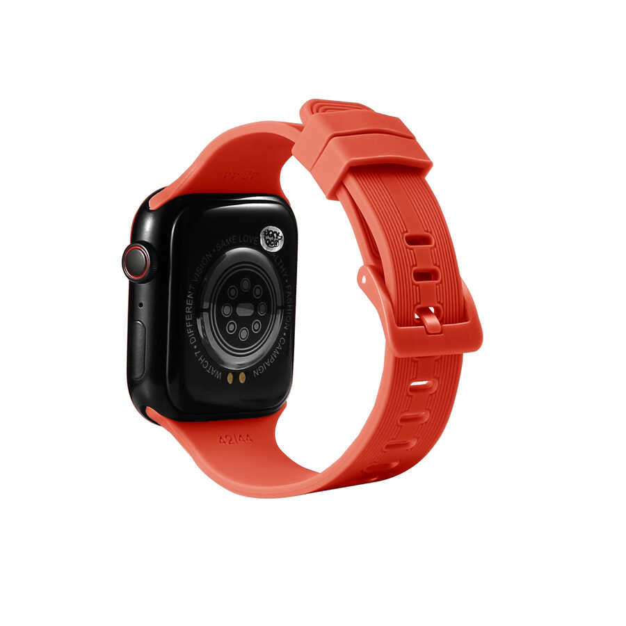 Watch Ultra 49mm Kordon KRD-23 Silikon Strap Kayış - Turuncu