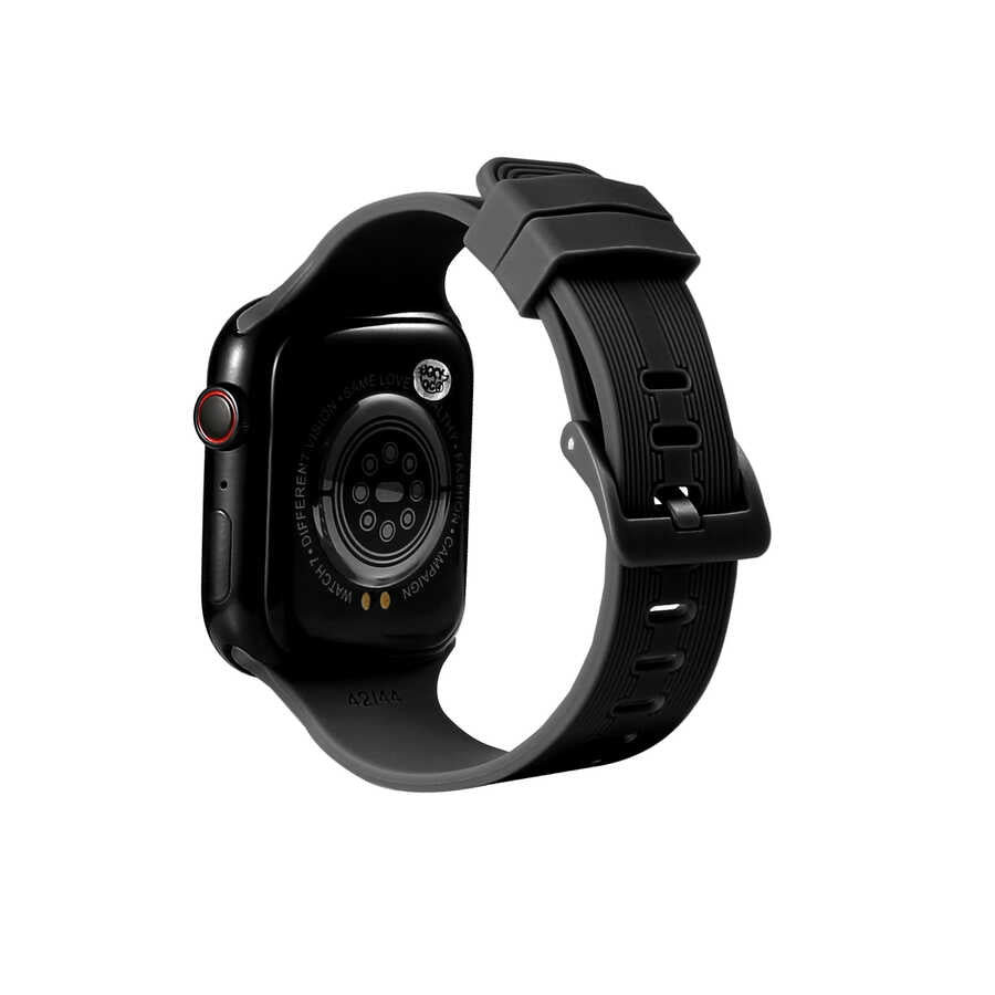 Watch Ultra 49mm Kordon KRD-23 Silikon Strap Kayış - Siyah