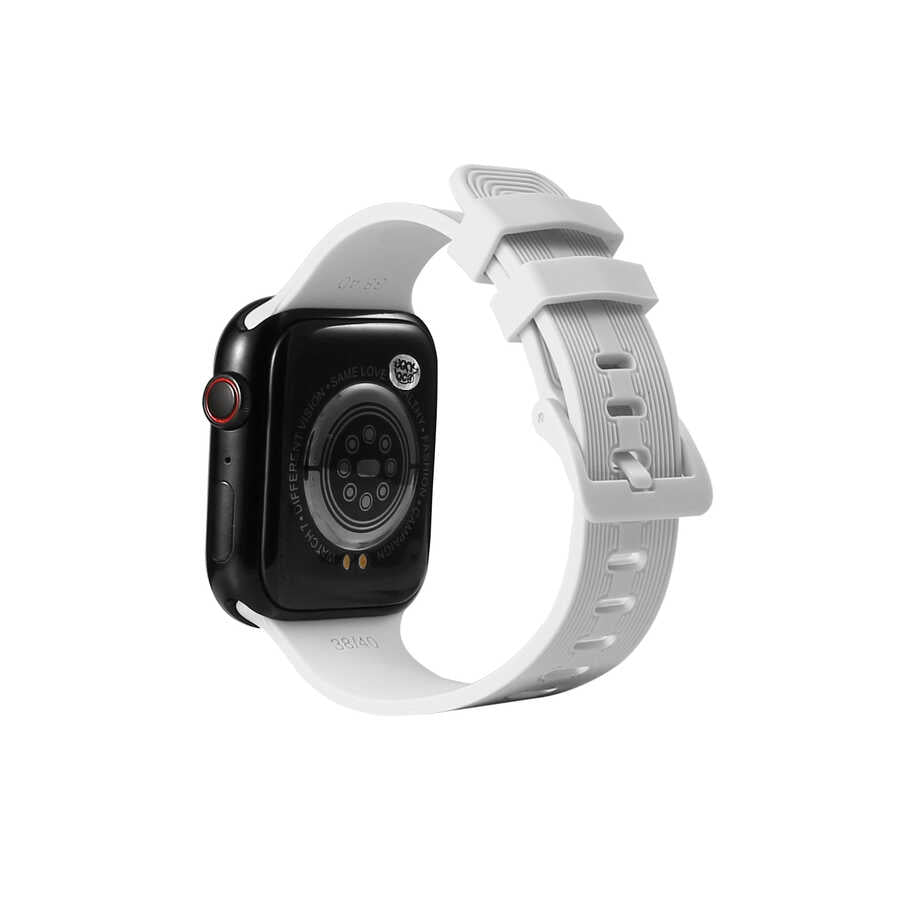 Watch Ultra 49mm Kordon KRD-23 Silikon Strap Kayış - Beyaz