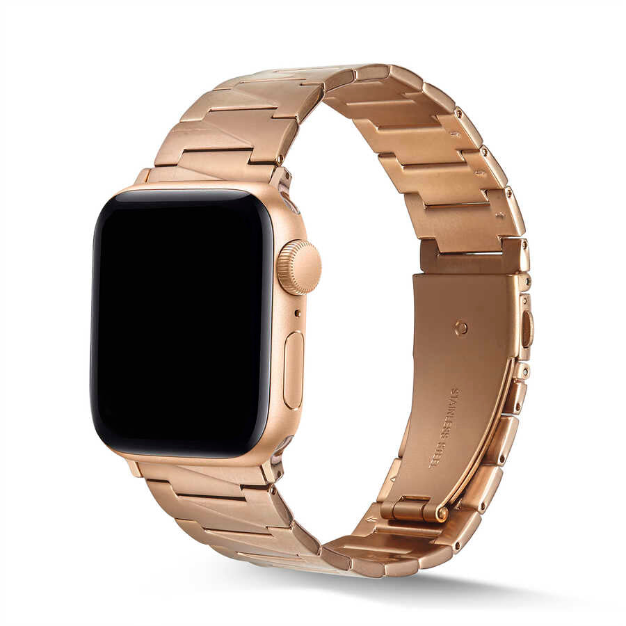 Watch Ultra 49mm Kordon KRD-48 Metal Strap Kayış - Rose Gold