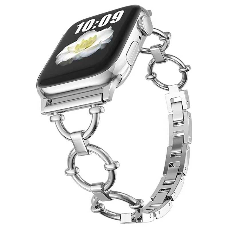  Watch Ultra 49mm Kordon KRD-56 Metal Strap Kayış - Gümüş