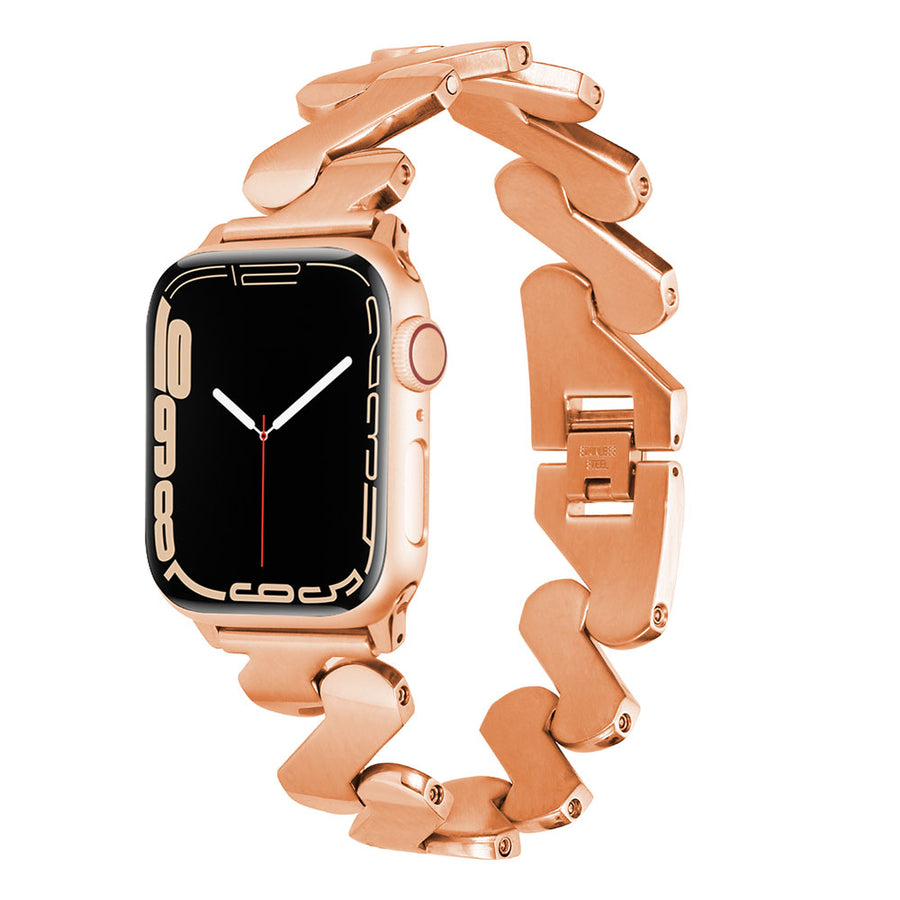  Watch Ultra 49mm Kordon KRD-80 Metal Strap Kayış - Rose Gold