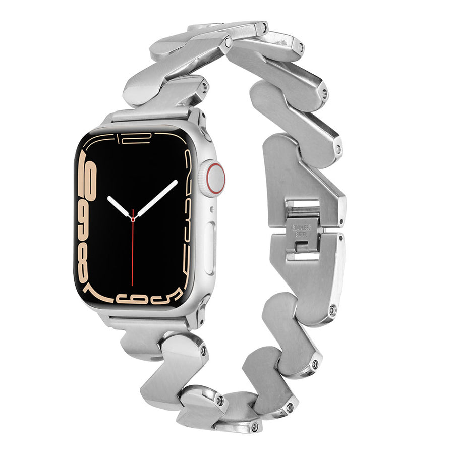  Watch Ultra 49mm Kordon KRD-80 Metal Strap Kayış - Gümüş