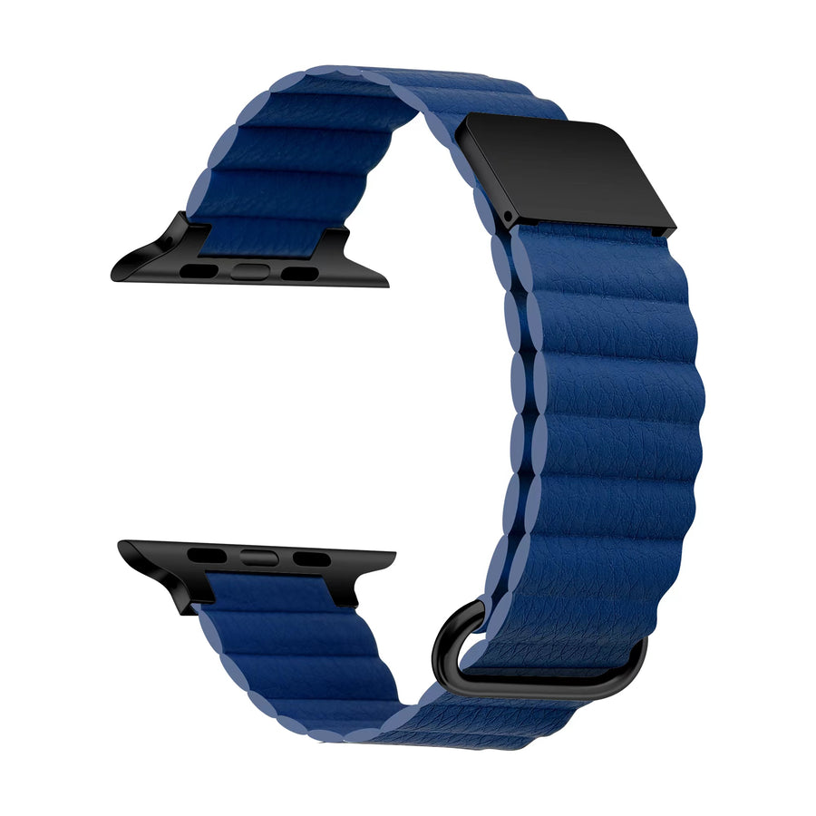  Watch Ultra 49mm KRD-78 PU Deri Kordon Strap Kayış - Lacivert
