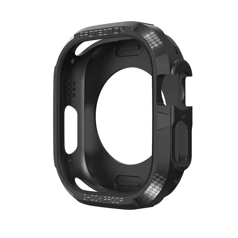 Watch Ultra 49mm Silikon TPU Kasa Koruyucu Zore Watch Gard 17 - Siyah