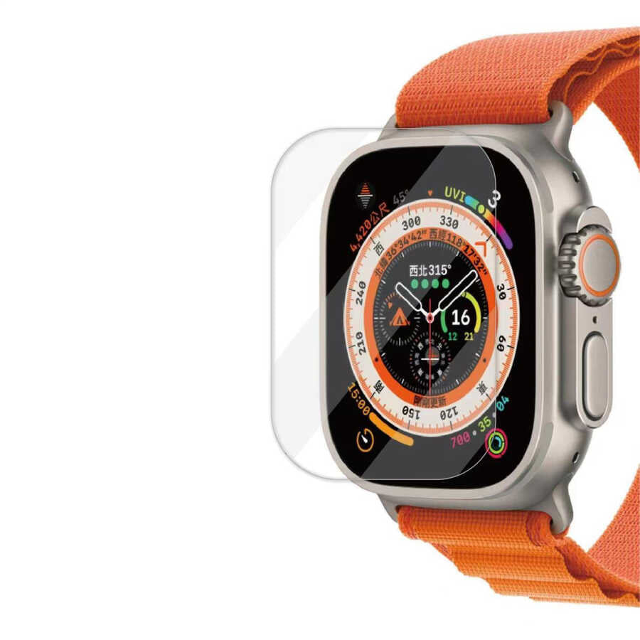 Watch Ultra 49mm Zore Akıllı Saat Cam Ekran Koruyucu - Renksiz