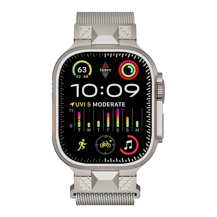 Watch Ultra 49mm Zore KRD-107 Metal Hasır Kordon - Gri