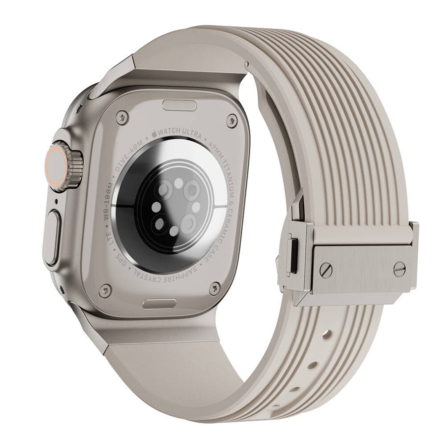Watch Ultra 49mm Zore KRD-113 Spor Görünümlü Silikon Kordon - Starlight