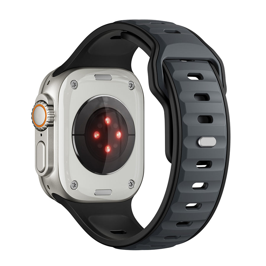 Watch Ultra 49mm Zore KRD-135 Silikon Kordon Strap Kayış - Midnight Blue-Siyah