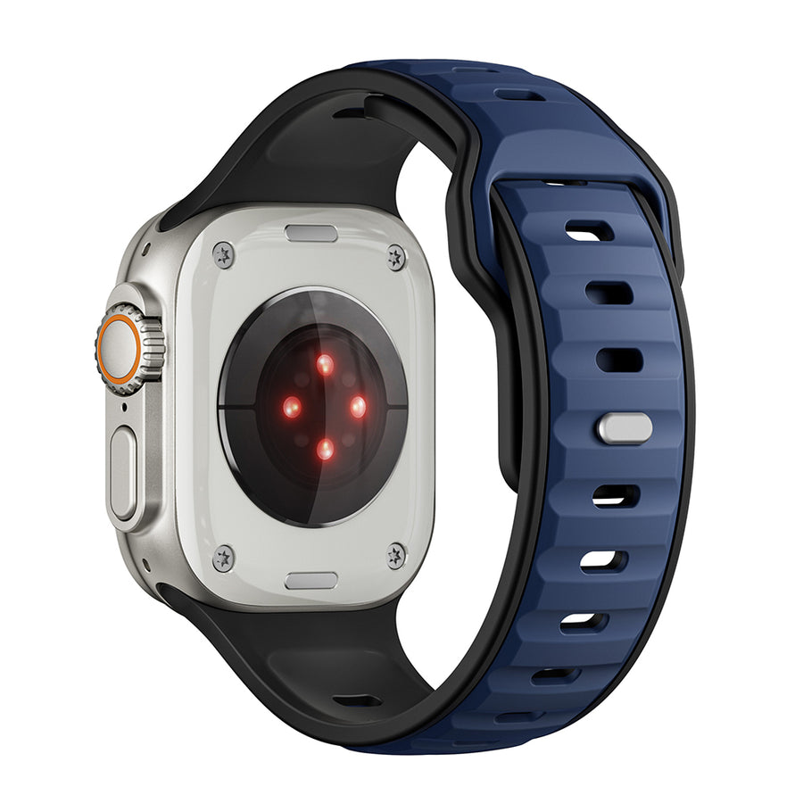 Watch Ultra 49mm Zore KRD-135 Silikon Kordon Strap Kayış - Lacivert-Siyah