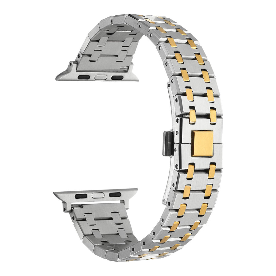 Watch Ultra 49mm Zore KRD-83 Metal Kordon - Gümüş-Gold